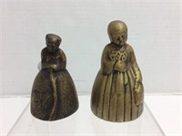 2 Vintage Brass (Women in Dresses) Bells