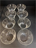 Etched Clear Glass Bowl for Condiment or Dips