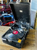 portable RCA crank style gramophone w/ crank