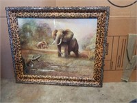 Print of an elephant framed