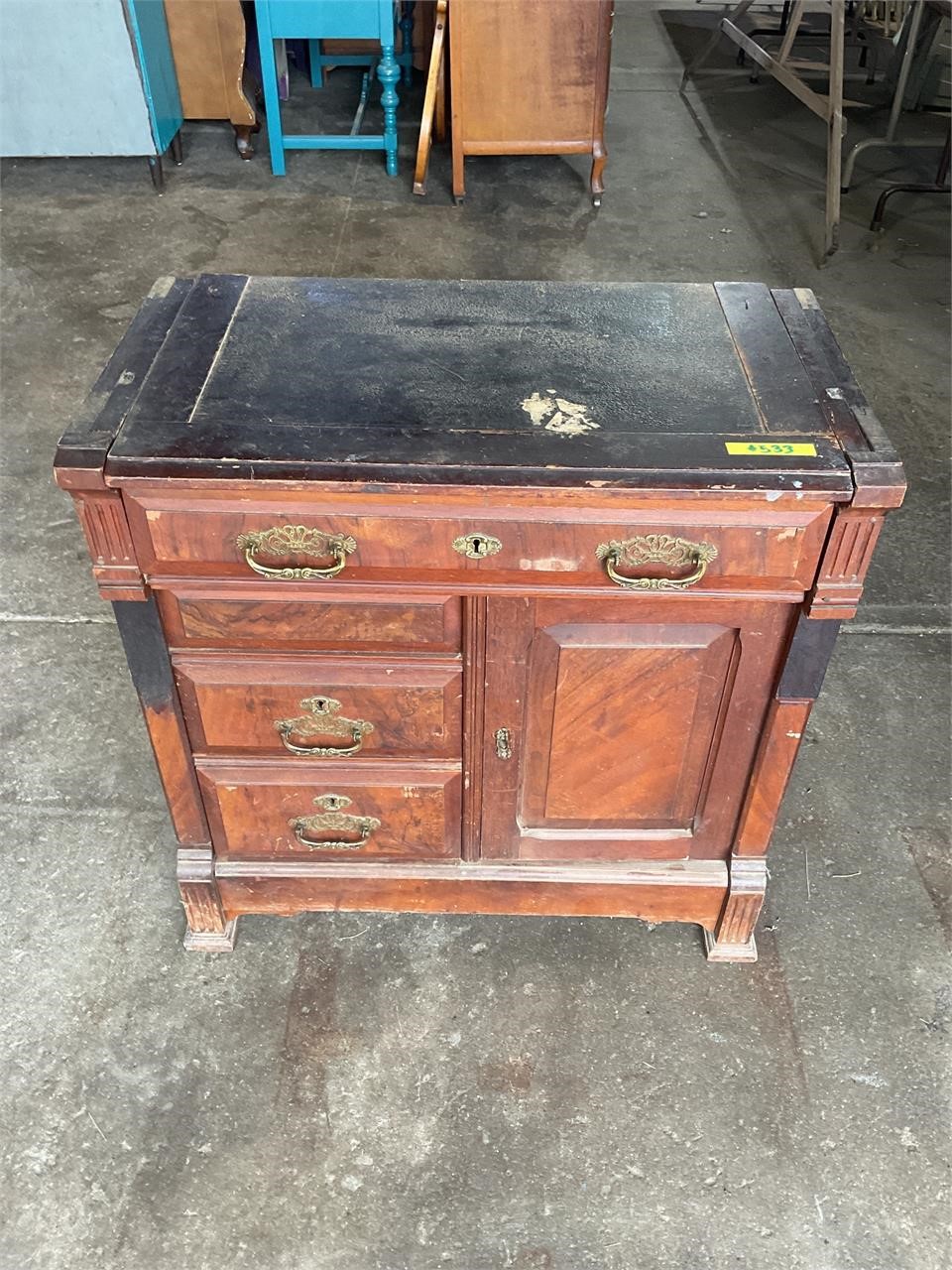 Antique wash basin stand, 29”w x 16”d x 30”t