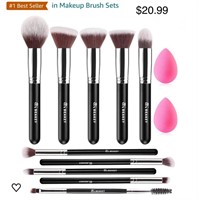 BEAKEY 12Pcs Makeup Brush Set Premium Synthetic