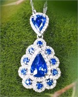 3.5ct Royal Blue Sapphire 18Kt Gold Pendant