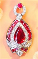 2.5ct Pigeon Blood Red Ruby 18Kt Gold Pendant