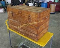 Old wooden and metal trunk