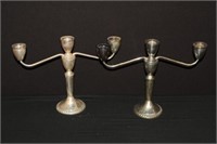 Pair of Sterling Mayflower 3-arm candelabra