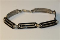 Art Deco black enamel link bracelet, replacement