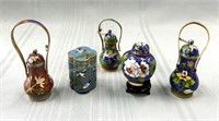 (5) Cloisonné pieces, 3" H