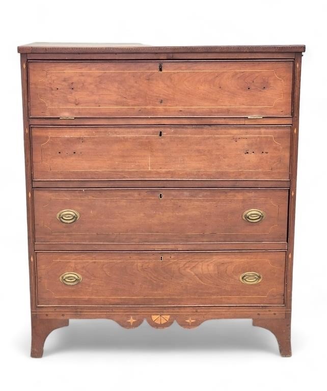 WESTERN PENNSYLVANIA INLAID CHEST OF DRAWERS