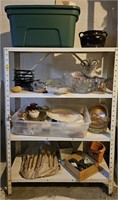 Shelving and contents- Vintage USA Pottery Brown