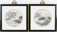 Pair of Chinese Paintings on Silk
