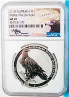 Coin 2016  Australia $ Wedge Tailed Eagle NGC MS70