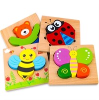 SKYFIELD Wooden Animal Puzzles for Toddlers 1 2 3