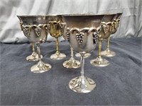 8 Piece Silver Plated Wine Glasses