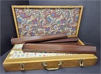 Mah Jongg with Wood and Brass Carrying Case