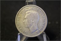 1944 United Kingdom 2 Shillings Silver Coin