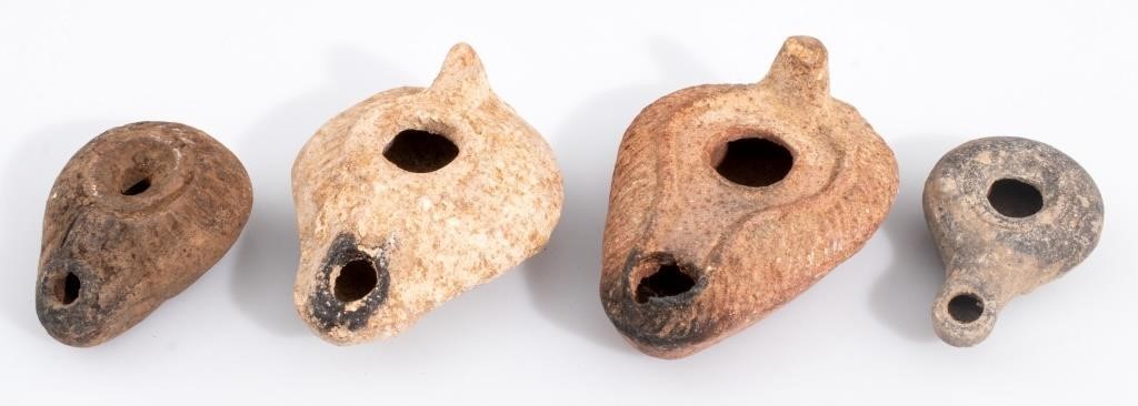 Ancient Holy Land Pottery Oil Lamps, 4