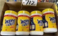 4 Cans Wipe Out Antibacterial Cleaning Wipes