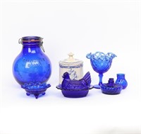 Lot of Vintage Blue Glass including Fenton