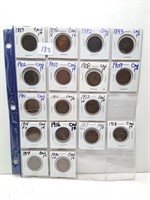 PAGE OF 17 CANADIAN BIG PENNIES STARTING IN