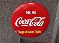 Round Metal Coca Cola Sign