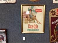 Woman Holding Coke Advertisement Framed Picture