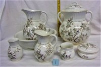 vintage porcelain bath set (see description)