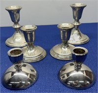 Weighted Silver Candlesticks Assorted Sizes 6 Pcs
