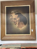 Frame Norman Rockwell Print Of The 3 Fords  21''