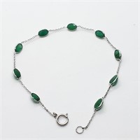 Certified 14K Emerald 7"(3.9ct) Bracelet