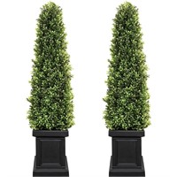 Artificial Boxwood Outdoor Topiary Set of 2, COLOR