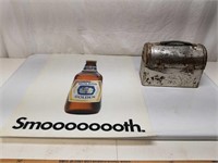 Brewers Retail Molson Beer Sign + Tin Lunch Pail