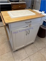 ROLLING KITCHEN ISLAND W/ CONTENTS, CABINET SIZE