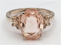 Rose Gold Over Sterling Silver Morganite Ring