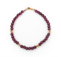 Amethyst & 14K Yellow Gold Bracelet