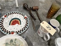 Assorted Plates, Wooden Kitchen Utensils