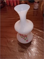 Antique Bristol glass handpainted pitcher 13"