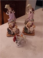 5 porcelain figurines