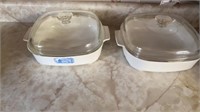 2 CORNING BAKIKG DISHES WITH LIDS