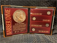 Barber dime mint mark collection set