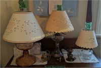 Depression Glass Oil Lamp, Finger Lamp, Miniature