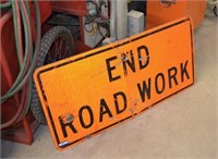 End Road Work Metal Sign