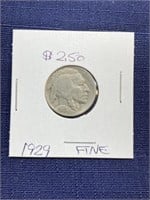1929 buffalo nickel coin