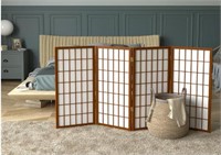 $144 Pane Shoji Screen 3 ft.- Walnut - 4 Panels