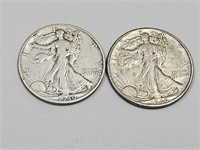 1940 Silver Walking H alf Dollar Coins