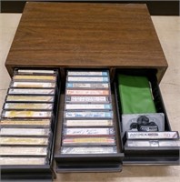 Box of Misc. Cassettes and Cassette Head Cleaner