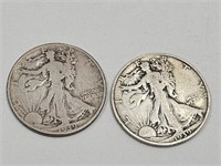 1939 S SIlver Walking Half DOllar Coins