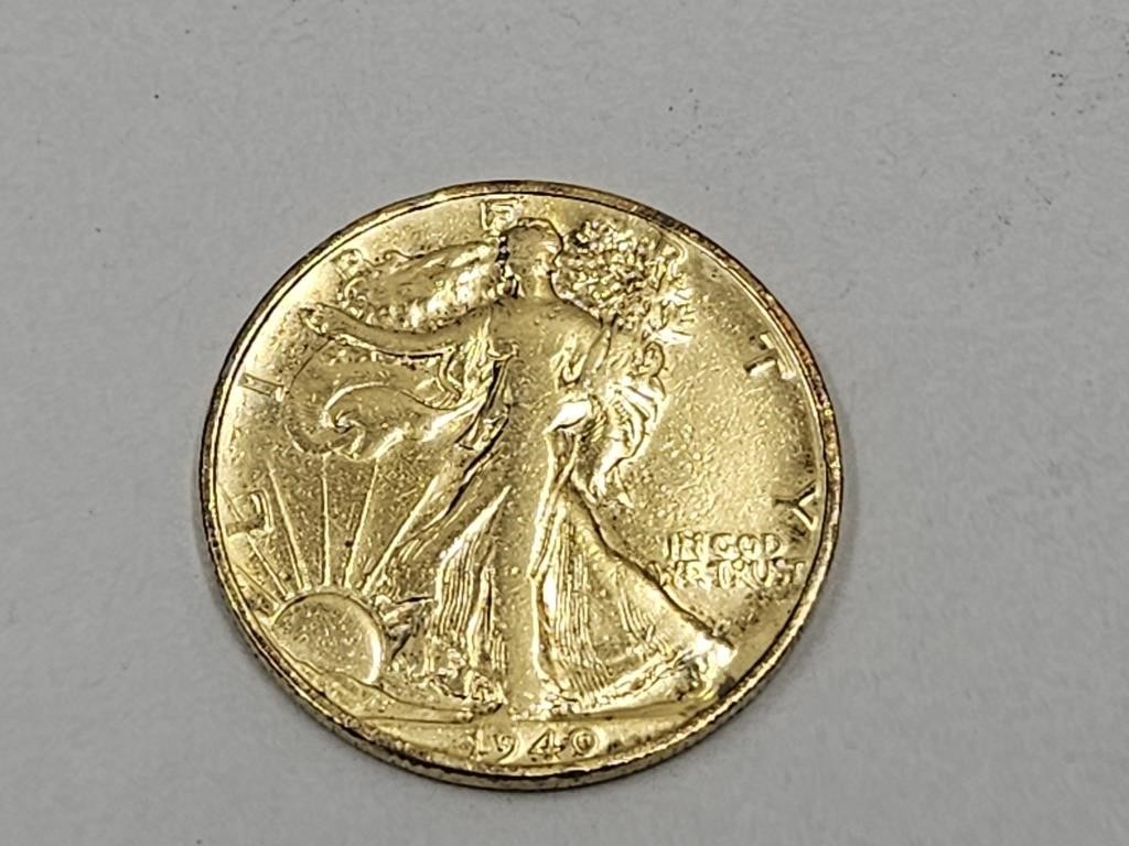 1940 Gold Plated Silver Walking Liberty 1/2 $ Coin