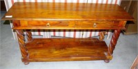 Antique Twist Console Table (On Wheels)