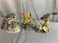 3 Porcelain Bird Figurines